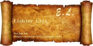Eichler Lili névjegykártya